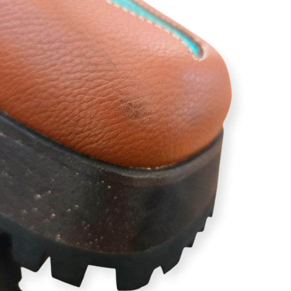 Charlotte Stone x Lorien Stern Darren Brown Luggage Tulip Clogs Shoes Size 7 - Picture 8 of 10